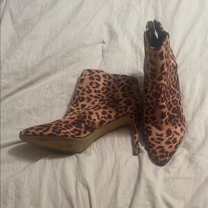 Express Leopard Print Heeled Boots